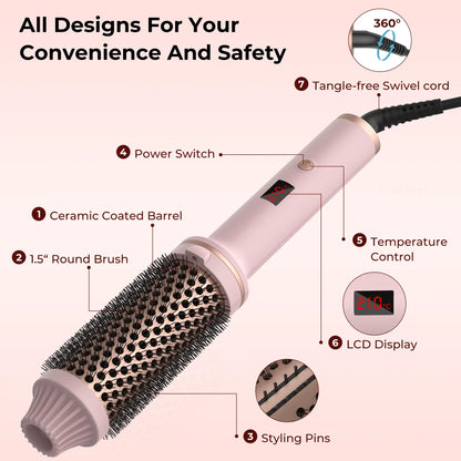 3-in-1 Pro Thermal Brush | Negative Ion & Dual PTC Heaters