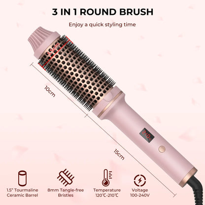 3-in-1 Pro Thermal Brush | Negative Ion & Dual PTC Heaters