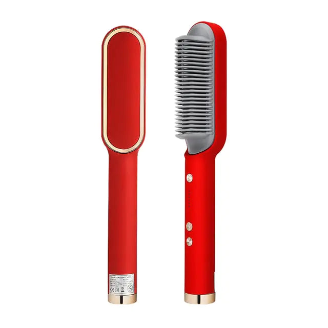 2-in-1 Ionic Hair Straightening Brush | Sleek, Smooth & Fast Heating