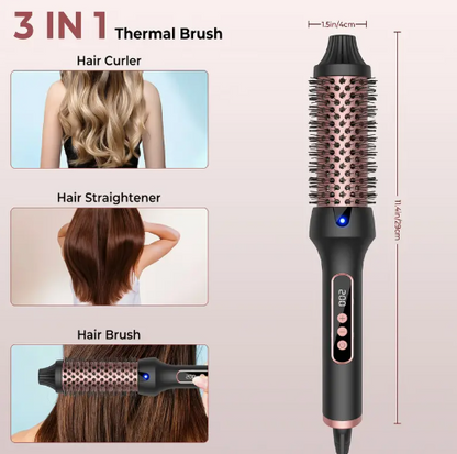 3-in-1 Pro Thermal Brush | Negative Ion  Dual PTC Heaters