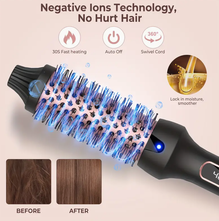 3-in-1 Pro Thermal Brush | Negative Ion  Dual PTC Heaters