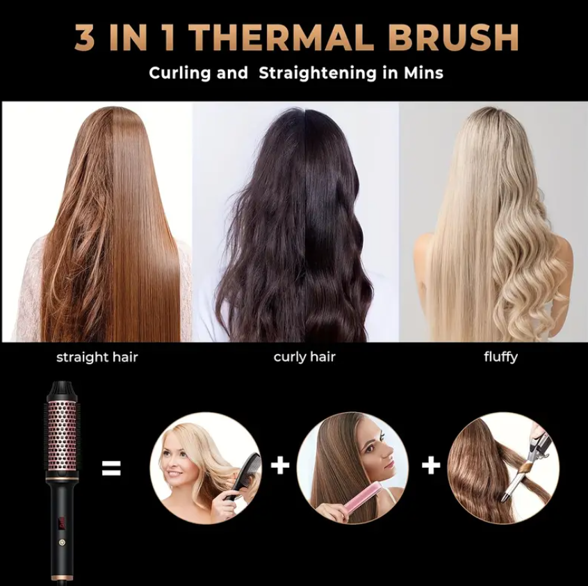 3-in-1 Pro Thermal Brush | Negative Ion  Dual PTC Heaters