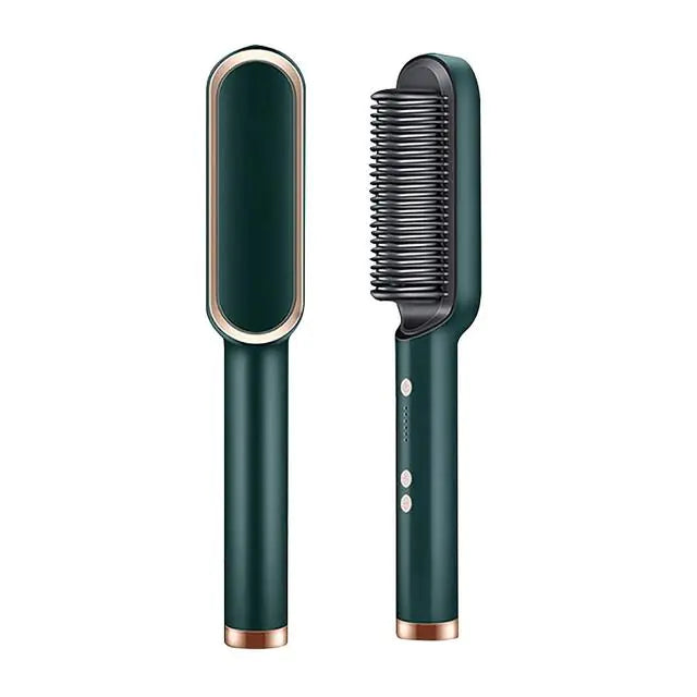 2-in-1 Ionic Hair Straightening Brush | Sleek, Smooth & Fast Heating